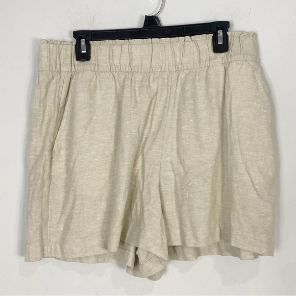 SONOMA Linen Blend High Rise Pull On Shorts XL Tan - Picture 2 of 9